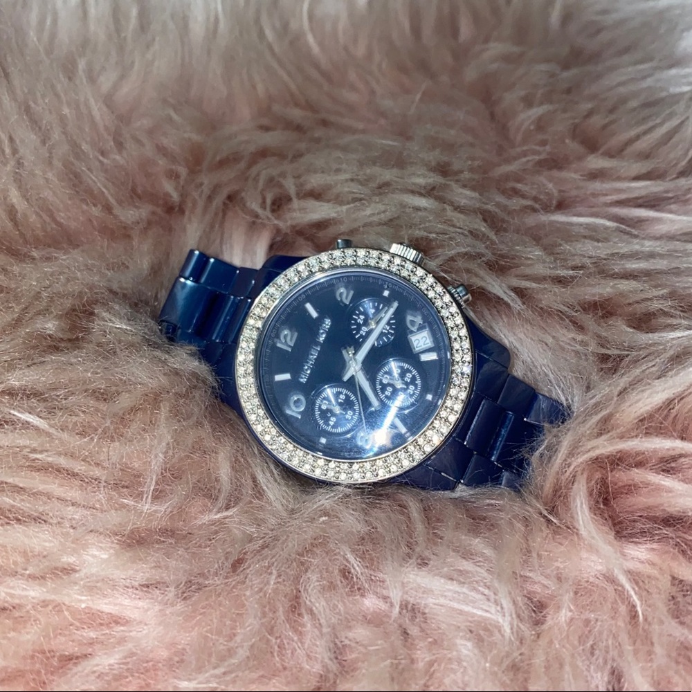 Michael Kors Blue Ceramic Ladies  Watch #MK-5655